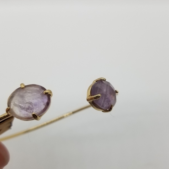 NWT Dorothy thin gold tone cuff bracelet with amethysts - Picture 3 of 4